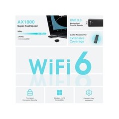 TP-Link WL-USB Archer TX20U AX1800 - High-Speed USB Wi-Fi Adapter for Seamless Streaming and Gaming - 4895252503487